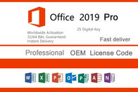 Computador Microsoft Office 2019 pro mais a chave, chave 2019 do Oem do escritório de 32bit 64bit