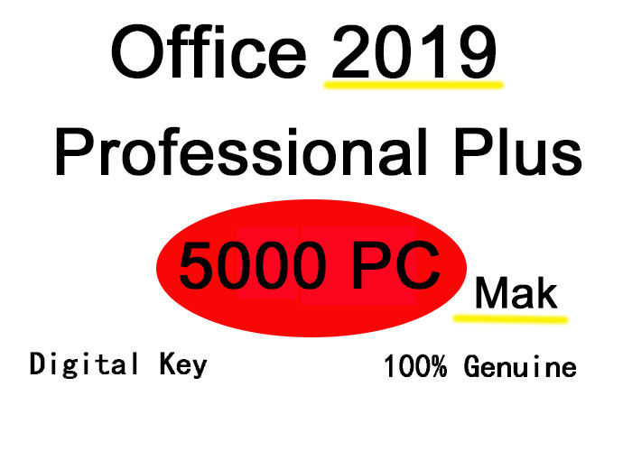 Terno completo da probabilidade do apoio do código chave de Microsoft Office 2019 da versão para o PC 5000